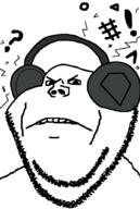 angry frown headphones noise soyjak stubble variant:impish_soyak_ears // 598x893 // 35.8KB