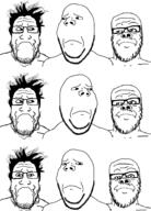 are_you_soying_what_im_soying closed_mouth confused frown glasses hair looking_at_each_other looking_at_you multiple_soyjaks mustache soyjak stubble subvariant:wholesome_soyjak variant:a24_slowburn_soyjak variant:gapejak variant:markiplier_soyjak // 1816x2528 // 605.3KB