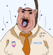 amerimutt big_lips big_nose breasts collar ear fat flag:minor_attracted_person flies hanging head map_(pedophile) obese pedophile rope rotten_teeth stink_lines stinky subvariant:fatass_amerimutt suicide sweating sweaty tits unibrow variant:bernd white_shirt white_skin wrinkles yosack_jaki_(tranny) // 1141x1174 // 62.9KB