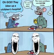 brimstone furfag furry goyim kahanism kike laughing meta:tagme news rat snca speech_bubble variant:cobson // 615x634 // 126.4KB