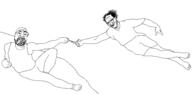 2soyjaks arm beard classical_art_parody clothes foot full_body glasses hair hand leg middle_finger shorts smile stubble tank_top tshirt vape variant:daedaluson variant:thunderf00t // 2700x1319 // 59.0KB