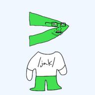 arrow clothes full_body glasses greentext half_open_mouth jak_(soyjak_party) soyjak stubble text variant:soyak // 1280x1280 // 83.2KB