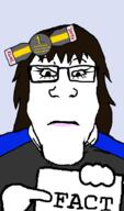 badge bow closed_mouth eyelashes genderbend jake jakparty_soy jill subvariant:neutralplier variant:markiplier_soyjak // 601x1018 // 132.9KB