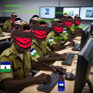 ack antiswarthy_(namefag) army computer crying distorted flag:lesotho greentext keyboard lesotho lesotho_defence_force meta:antiswarthy_won military_uniform multiple_soyjaks nigger rope soy soylent subvariant:chudjak_front subvariant:jartycuck suicide trend:jartycuck trend:slopjak typing variant:chudjak // 1024x1024 // 1.2MB