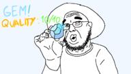 beard clothes gem glasses hat holding_object open_mouth variant:danjak // 720x405 // 17.1KB