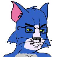 angry animal blue_fur blue_skin cartoon cat cat_ear ear green_eyes tom_(tom_and_jerry) tom_and_jerry variant:chudjak yellow_sclera // 800x800 // 24.8KB