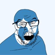 angry flag flag:shiga glasses hair japan looking_at_you mustache open_mouth shiga soyjak stubble teeth todofuken transparent_background variant:feraljak // 1500x1500 // 91.7KB