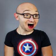 avengers capeshit captain_america clothes disney glasses marvel meta:ai_generated open_mouth realistic shield soyjak star stubble superhero the_avengers tshirt united_states variant:soyak white_skin // 512x512 // 309.3KB