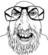 beard glasses punisher_face smile soyjak variant:israeli_soyjak // 584x666 // 107.3KB