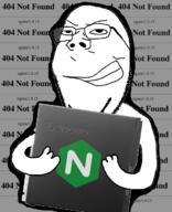 angry arm computer crazed glasses hand holding_object nginx server soyjak stubble subvariant:wholesome_soyjak teeth variant:gapejak // 560x689 // 179.3KB