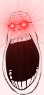 glasses glowing_eyes laughing open_mouth soyjak stubble variant:cobson // 756x1640 // 457.6KB