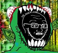 2soyjaks blood earring eyes_popping glasses green_skin meta:tagme open_mouth pointy_ears scared soyjak stretched_mouth stubble subvariant:kekjak subvariant:soyak_(concerned) text thrembo variant:soyak // 501x462 // 102.7KB