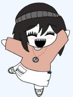 anime blush chibi clothes glasses hair happy hat necklace open_arms open_mouth smile soy soyjak soylent suisugetsu variant:soytan waha yamato_suzuran // 750x1000 // 52.2KB