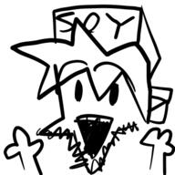 arm boyfriend_(friday_night_funkin') clothes excited friday_night_funkin' glasses hair hand hands_up hat open_mouth soyjak stubble variant:unknown // 400x400 // 43.8KB