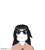 animated beanie blue_eyes blush closed_mouth clothes glasses hair poyopoyo smile soyjak variant:soytan zoomzoom // 364x400 // 460.4KB