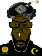 award beard bomb brown_skin euromutt islam merge meta:op_took_a_selfie_of_xerself muhammad muslims nigger pantone_448_c sandnigger shitskin subvariant:euromutt subvariant:tetojak variant:markiplier_soyjak yellow_eyes yellow_teeth // 594x797 // 236.7KB
