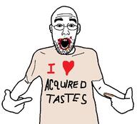 arm clothes ear glasses hand heart i_love open_mouth soyjak stubble text tshirt variant:shirtjak // 618x559 // 55.4KB