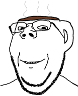 beard big_nose closed_mouth double_chin ear glasses happy mug no_stubble nose smile subvariant:wholesome_soyjak variant:gapejak // 850x1050 // 181.0KB