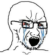 bloodshot_eyes crying glasses open_mouth soyjak stubble template variant:soyak // 728x678 // 15.3KB