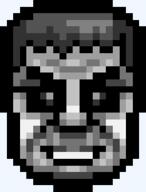 black_sclera five_nights_at_cobson's furrowed_brows glasses grey_skin hair icon pixel_art smile transparent_background variant:chudjak white_skin // 211x278 // 6.9KB