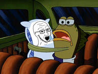 body_pillow car cartoon clothes fish glasses open_mouth soyjak spongebob_squarepants stubble variant:soyak window // 424x317 // 26.0KB