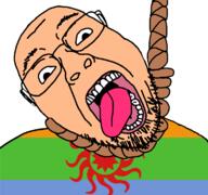 ack bajookieland country dead flag flag:bajookieland glasses hair hanging open_mouth rope soyjak stubble suicide teeth tongue tony_zaret variant:bernd white_skin yellow_teeth // 768x719 // 97.3KB