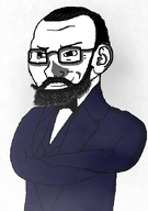 beard bowtie clothes crossed_arms ear eyebrows glasses hair judaism moustache nose shading subvariant:soyak_(smug) suit theodor_herzl zionism zionist // 477x678 // 166.7KB