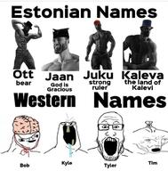 bob brainlet clothes estonia estonian_text gigachad glasses hat helmet jaan juku kaleva kyle name open_mouth ott retard saliva soyjak stubble tim tyler variant:markiplier_soyjak western_names wojak // 720x730 // 67.5KB