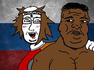 adams_apple africa balding bbc blush eyebrows flag:russia glasses hand head headband muscles muscular_male nigeria nigger nose queen_of_spades russia soyjakfan01 stubble subvariant:hornyson sweating variant:cobson // 2000x1500 // 714.4KB