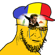 animated bloodshot_eyes cap clothes country crying flag glasses hat lionel_messi pizza romania soyjak sprite stubble subvariant:soyak_front variant:soyak yellow_skin // 638x601 // 72.7KB