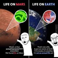 2soyjaks abortion angry arm bacteria glasses hand mars meme merge mustache open_mouth pointing science soyjak stubble text variant:feraljak variant:two_pointing_soyjaks // 1023x1024 // 926.8KB