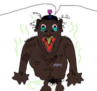 1448 1488 arkaim_(tranny) black_skin body_hair deformed fat full_body head islam monkey nigger obese slopjak speech_bubble_empty swastika teeth tiny_penis tooth tranny yellow_teeth // 3000x2813 // 702.9KB