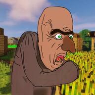 bald green_eyes hand happy_merchant minecraft nas nas:happy_jewish scared video_game villager_(minecraft) // 1340x1340 // 1.3MB