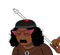 afro anti_soytan arm artist:antiswarthy black_lives_matter blood brown_skin closed_eyes clothes frown gore hand holding_object jeffrey_dahmer jeffrey_dahmer_death metal_pipe pipe raised_fist_(symbol) shitskin soylent_(creamy_chocolate) subvariant:metal_pipe_soytan subvariant:soyniqua teeth total_nigger_death total_sloptran_death tsd variant:soytan // 700x650 // 21.7KB