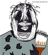 clothes dark_skin fat fpecoon fundamental_paper_education hair lips looking_at_you niggerbabble no_background paint paintbrush ripped_clothes subvariant:hunky_twink_sex_machine text transparent_background variant:alicia white_lips white_paint // 592x673 // 51.9KB