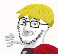 art blond drawing fist glasses hair looking_at_you nate nate_higgers punch realistic smug soyjak soyjak_party soyteen stubble template variant:soyak yellow_hair // 700x653 // 146.9KB