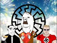 adolf_hitler animated band blond blood blue_eyes dance disco drums firearm fireworks george_lincoln_rockwell guitar gun heaven holding_gun holding_heart holding_object holding_pistol holding_sword instrument jewish_star jive judaism judaismews keyboard music nazi_germany nazi_salute nazism party pistol punch sonnenrad subvariant:muscular_chud subvariant:nucob subvariant:shoyta subvariant:unbotheredchud swastika tranny variant:bernd variant:chudjak variant:cobson variant:gapejak variant:impish_soyak_ears variant:markiplier_soyjak variant:soyak video weapon ywnbaw // 960x720, 37.8s // 30.3MB