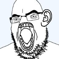 ear glasses open_mouth series:fusionjaks soyjak stubble subvariant:berapeson transparent_background variant:bernd variant:cobson variant:feraljak variant:gapejak // 721x720 // 20.5KB