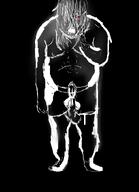 boxers fat foot glasses inverted long_hair meta:pornographic_content muscles nipple open_mouth penis red_eyes subvariant:hornyson thougher traced unbothered variant:cobson variant:unknown // 581x800 // 118.1KB