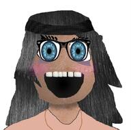 blue_eyes blush glasses hair realistic smile teeth variant:soytan // 1110x1097 // 1.0MB