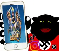 chinktok clash_royale flag:nazi_germany holding_phone instagram lazy_edit_i_did_in_2_seconds low_quality nazism subvariant:branigger subvariant:phoneplier swastika tiktok twitter variant:brandon xitter // 2160x1884 // 730.0KB