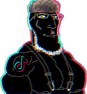 black_skin broken_lens buff chromatic_aberration glasses glitch mge overalls perm social_media stubble subvariant:finnishmutt tiktok variant:gapejak zoomer zoomer_hair // 880x950 // 292.7KB