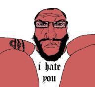 angry balding beard buff closed_mouth glasses i_hate looking_at_you punisher_face red_skin strangling subvariant:science_lover tattoo text variant:markiplier_soyjak you // 1017x935 // 369.4KB
