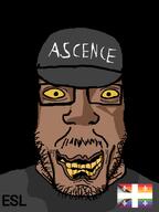 ascence_(user) black_background brown_skin cap clothes esl esl_agugu_pedo flag:quebec_pride fnf_pedo glasses grin hat lips meta:namefags mustache nose ominous quebec shadow shitskin smile stubble subvariant:chudplier sweating text variant:markiplier_soyjak yellow_sclera yellow_teeth // 600x800 // 57.7KB