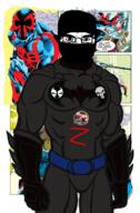 Warrior-Z(user) arabic_text balaclava bat batman batman_(series) buff caligraphy flag flag:norway flag:shahada full_body iron islam kratos kufic muscles muscular_male muslims norway punisher red self_insert shahada skull soybooru spawn stick subvariant:chudjak_front variant:chudjak // 480x729 // 341.0KB