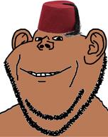 brown_skin clothes ear fez hat smile soyjak stubble variant:impish_soyak_ears // 596x754 // 1.3MB