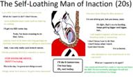 bloodshot_eyes crying glasses hair hanging mustache nazism neet open_mouth red_shirt rope soyjak subvariant:chudjak_front suicide text tongue variant:chudjak wordswordswords yellow_teeth // 1730x1000 // 215.2KB