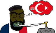 anesthesia beard beret brown closed_eyes closed_mouth clothes copium crescent crescent_and_star flag flag:france flag:turkiye france gas_cylinder glasses hair mask mouth_mask oxygen_mask rent_free sad soyjak star_(symbol) subvariant:tetojak text thought_bubble turkiye variant:feraljak // 1000x599 // 90.6KB