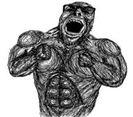 black_and_white glasses muscular_male schizo soyjak stubble variant:dubbbzjak // 997x882 // 420.1KB