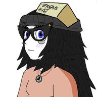 avengers beanie blush brown_shirt clothes cute cute_girl girl glasses hair hat nentendo_switch serious serious_hat soy soylent soylent_(cacao) variant:soytan video_game videogame videogames woman // 512x512 // 48.4KB